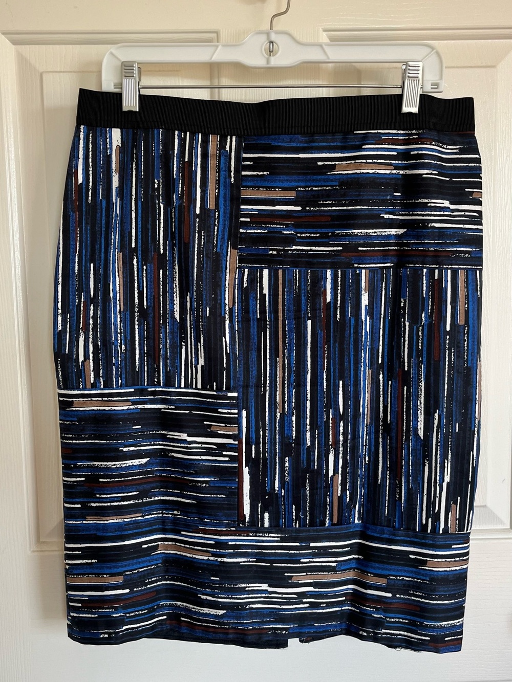 Ann Taylor Striped Patchwork Pencil Skirt